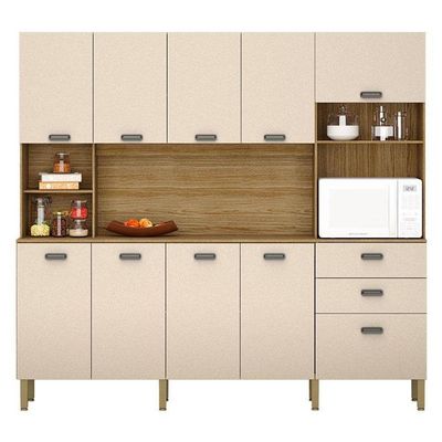Cozinha Intense 10 Portas E 2 Gavetas Freijó Vanilla - Kits Paraná