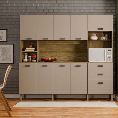 Cozinha Intense 10 Portas E 2 Gavetas Freijó Vanilla - Kits Paraná