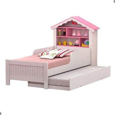 Bicama Casa Menina Com Nichos Rosa Solteiro