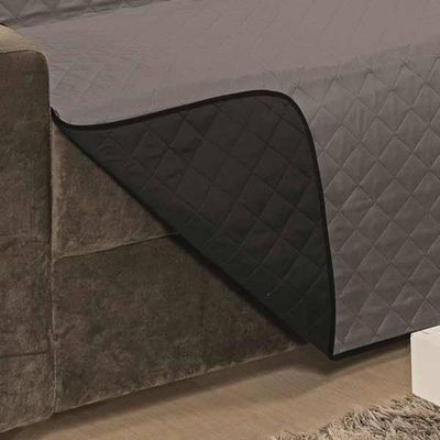 Protetor De Sofá Dupla Face Impermeável Mr 2 E 3 Lugares King - Preto-cinza