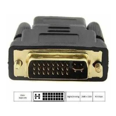 Adaptador Conector Dvi Digital Macho 24+5 Para Hdmi Fêmea