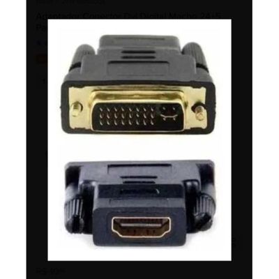 Adaptador Conector Dvi Digital Macho 24+5 Para Hdmi Fêmea
