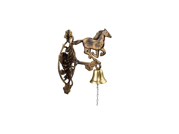 Sineta (sino) de Bronze de Parede Modelo Cavalo de Alumínio