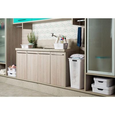 Cesto De Roupa Chumbo 47 L Com Tampa 41 X 31 X 55 Cm