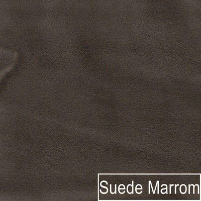 Kit Divã Luna 160cm Lado Direito E 02 Poltronas Base De Ferro Preto Suede Marrom