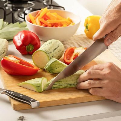 Faca Para Cozinha 8" Infinity Lâmina Inox Profissional Restaurante Chef Tempero