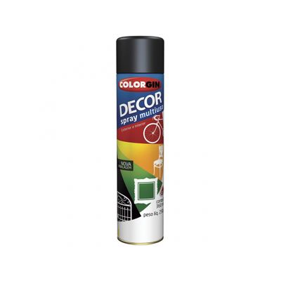 Tinta Spray Colorgin Decor Preto Brilho (Nr23-Onu 1950) c/6pcs