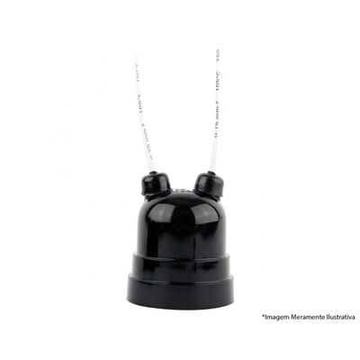 Soquete Pendente C/Rabicho Termoplast Preto 43.0It c/10pcs