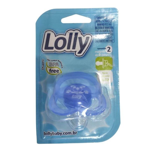 Chupeta Bico de Silicone R-T2 Tamanho 2 Crianças Maiores de 6 Meses 5412 Lolly Azul