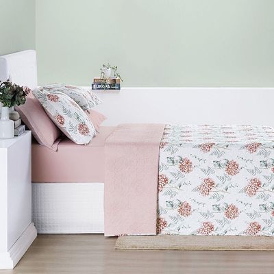 Cobre Leito Cotton Select Casal Padrão 03 Peças - Hortência
