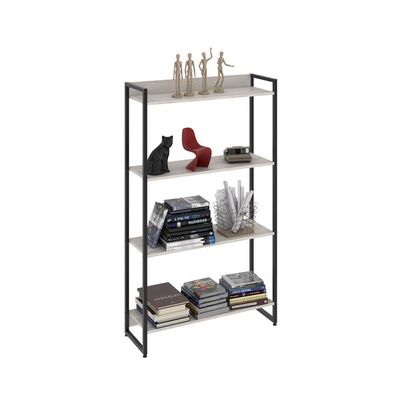Estante Dynamica 80x30x146cm C/04 Prateleiras Snow / Est.preta Snow / Est.preta