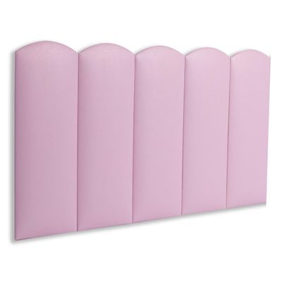 Cabeceira Solteiro Kit 5 Placas Modelo Nuvem - Courino Rosa