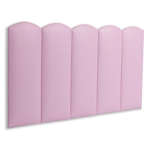 Cabeceira Solteiro Kit 5 Placas Modelo Nuvem - Courino Rosa