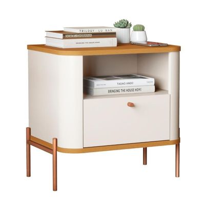 Mesa De Cabeceira Sweet Dreams Off White Nature Bronze