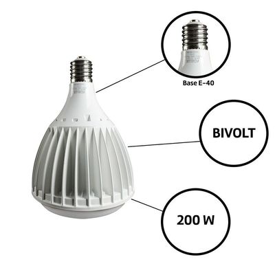 Kit 2 Lampada Led Alta Potencia 200w 6500k E40 Bivolt Foxlux