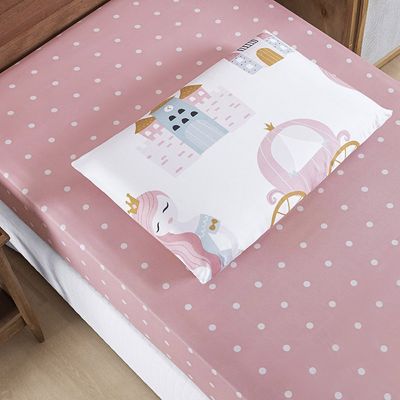 Jogo de Lençol Carrosel Solteiro 2 Peças Infantil Estampado Divertido - Princesa - 100% Poliéster