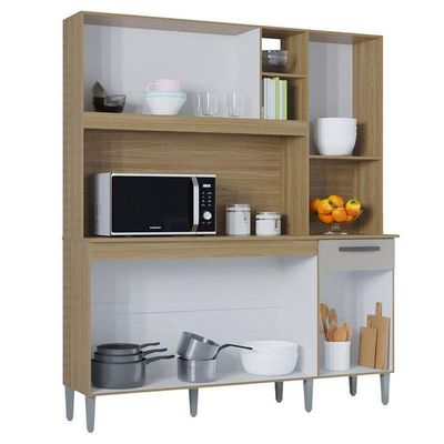 Kit Para Cozinha Barbara Damasco Ripado Off White - Poquema
