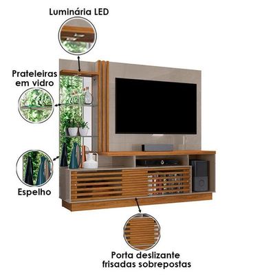 Estante Home Theater Frizz Plus Fendi Naturale - Madetec