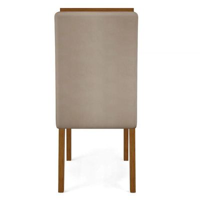 Cadeira Para Mesa De Jantar Yasmin Kit 2 Peças Freijó Veludo Kraft - Dj Móveis