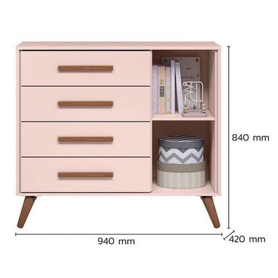 Quarto De Bebê Ambiente Q Encanto Retrô Rosa - Qmovi