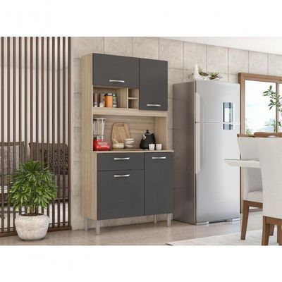 Cozinha Completa 4 Portas Marie Avena Grafito