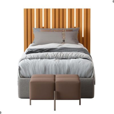 Cabeceira Ripada Cama De Solteiro Com Led Nagoia Nature