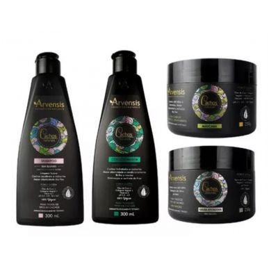 Kit Shampoo Cachos + Condicionador Cachos + Máscara + Geleia Alta fixação