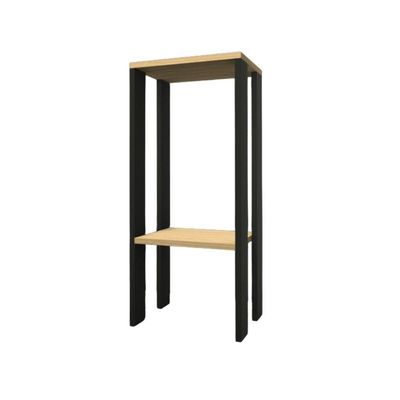 Mesa Alta Mesa De Canto Mesa De Apoio Mesa De Bebedouro Mesa Lateral Preto E Amadeirado Claro