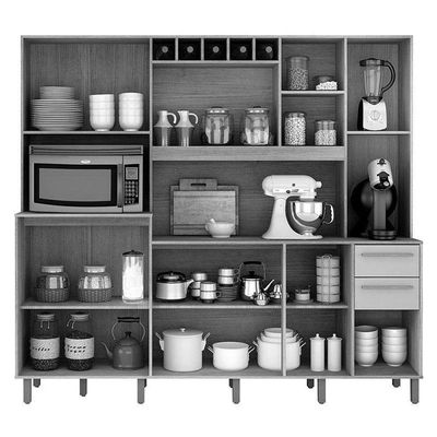 Armário De Cozinha Petra Branco Cinamomo - Valdemóveis