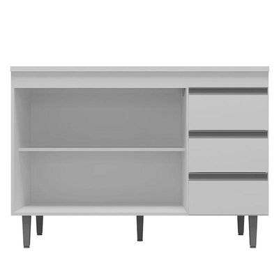 Balcão De Pia Ambiente Andréia 120 Cm Cinza Fosco - Ajl