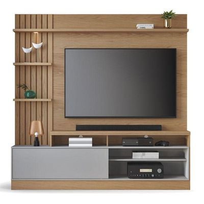 Estante Home Theater Ambiente Maceió Freijó Cinza Acetinado – Colibri