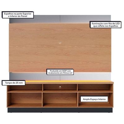 Estante Home Theater Ambiente Maceió Freijó Cinza Acetinado – Colibri
