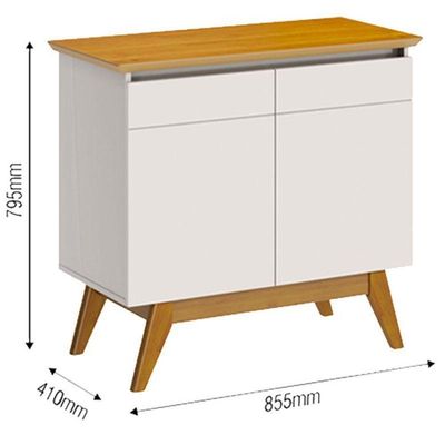 Aparador Para Sala Buffet Classic 2 Portas Off White Nature - Imcal
