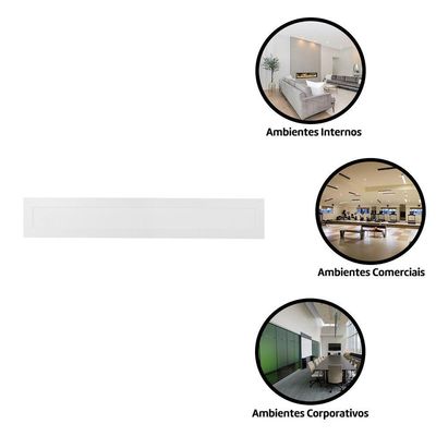 Kit 5 Painel Led 60x10 Retangular Branco Sobrepor 18w 6500k Foxlux