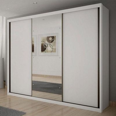 Guarda Roupa Casal Palazzo 3 Portas 6 Gavetas Neve Com Espelho – Novo Horizonte