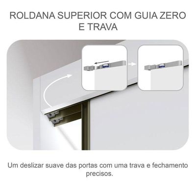 Guarda Roupa Casal Palazzo 3 Portas 6 Gavetas Neve Com Espelho – Novo Horizonte