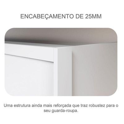 Guarda Roupa Casal Palazzo 3 Portas 6 Gavetas Neve Com Espelho – Novo Horizonte
