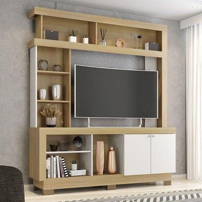 Estante Home Theater Mali Nature Off White – Móveis Leão