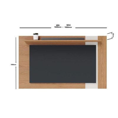 Painel Para Tv Suspenso Extensivo Leme Freijó Off White Matte - Colibri