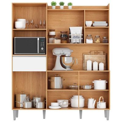 Armário Para Cozinha Kit Isabel Amêndoa Branco - Ajl