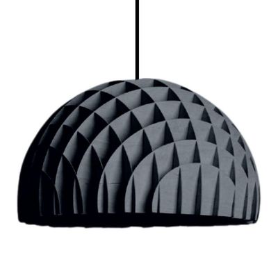 Luminária Teto Tipo Pendente Colméia Mdf - Completa Cor: Preta