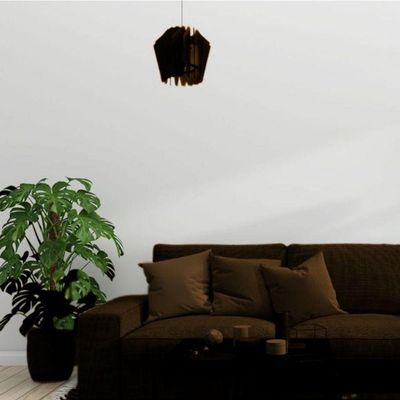 Luminária Teto Tipo Pendente Espiral Mdf - Completa Cor: Mdf Cru