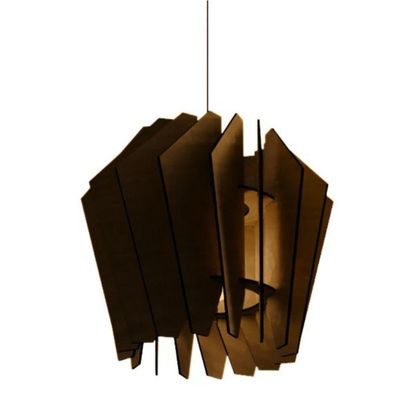 Luminária Teto Tipo Pendente Espiral Mdf - Completa Cor: Mdf Cru
