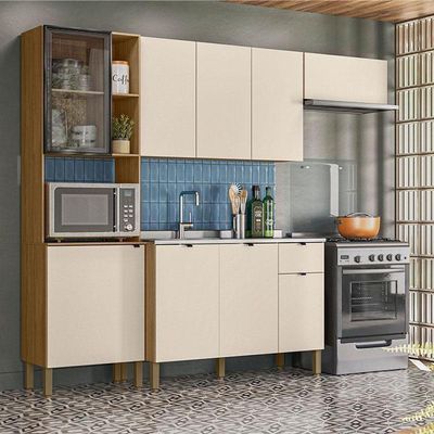 Cozinha Compacta Vert Plus Com Balcão Para Pia Freijó Soft - Kits Paraná