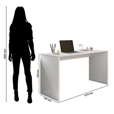 Mesa Para Computador Gávea E Livreiro Office Com Portas Pequenas Branco Trama - Móveis Leão