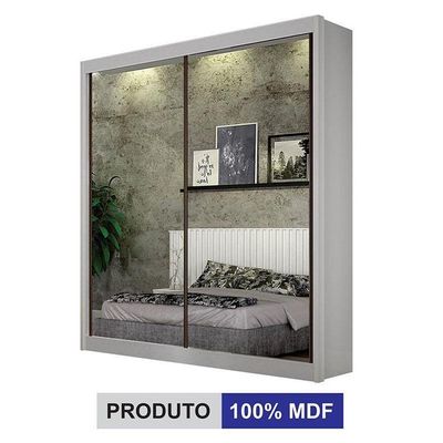 Guarda Roupa 2 Portas 2 Espelhos São Paulo Gold Branco – Leifer Móveis