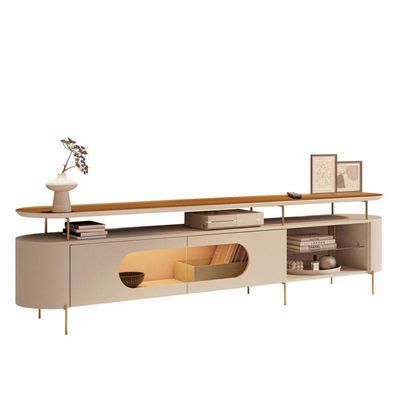 Rack Bancada ária Com Painel Suspenso Nobre Cinamomo Off White - Hb Móveis