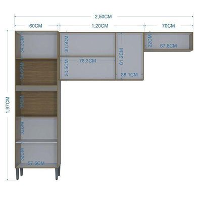 Cozinha Aline 3 Peças Damasco Off White - Poquema