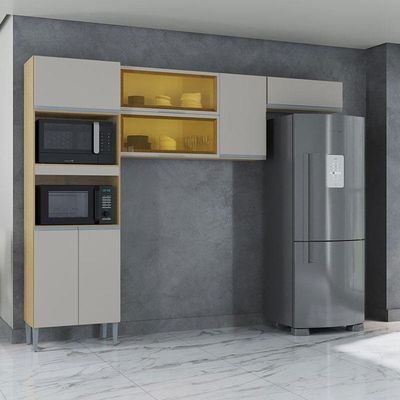 Cozinha Aline 3 Peças Damasco Off White - Poquema