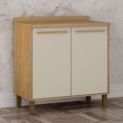 Balcão De Cozinha 800 2 Portas Salvador Cinamomo Off White - Valdemóveis
